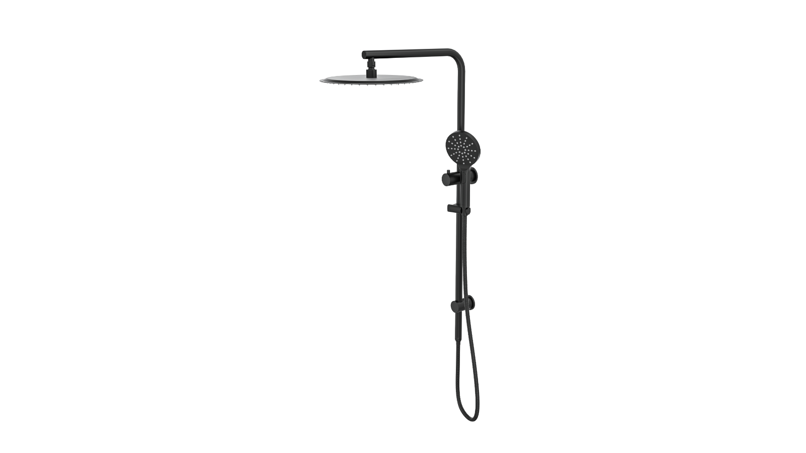 Linsol 200mm Souljet Twin Shower on Long Rail - Matte Black