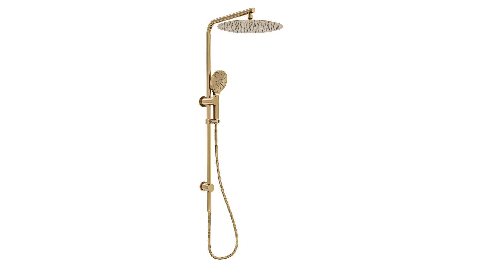 Linsol 300mm Souljet Twin Shower on Long Rail - Brushed Brass