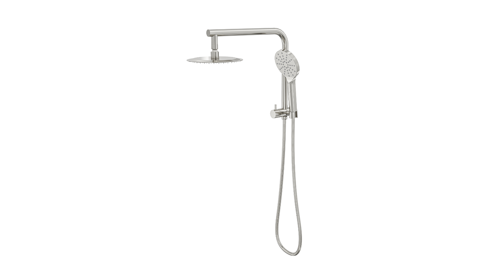 Linsol 200mm Souljet Twin Shower on Short Rail - Brushed Nickel