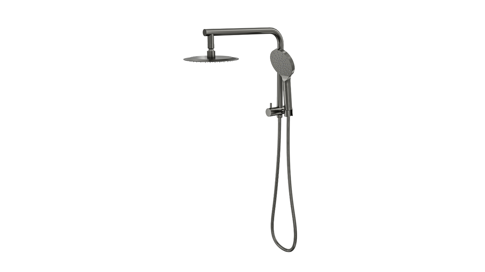 Linsol 200mm Souljet Twin Shower on Short Rail - Gunmetal