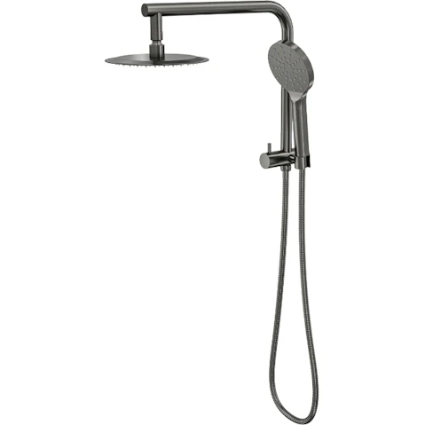 Linsol 200mm Souljet Twin Shower on Short Rail - Gunmetal