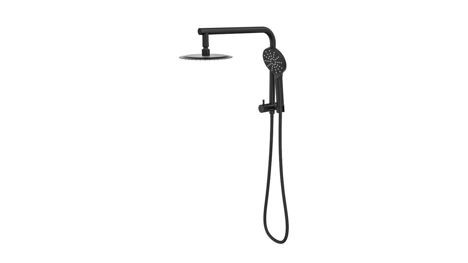 Linsol 200mm Souljet Twin Shower on Short Rail - Matte Black