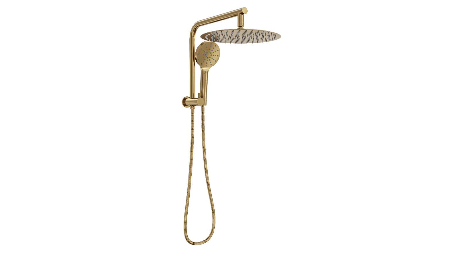 Linsol 300mm Souljet Twin Shower on Short Rail - Brushed Brass