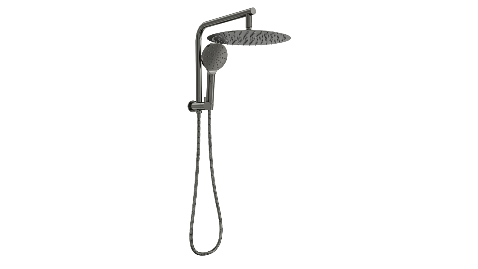 Linsol 300mm Souljet Twin Shower on Short Rail - Gunmetal