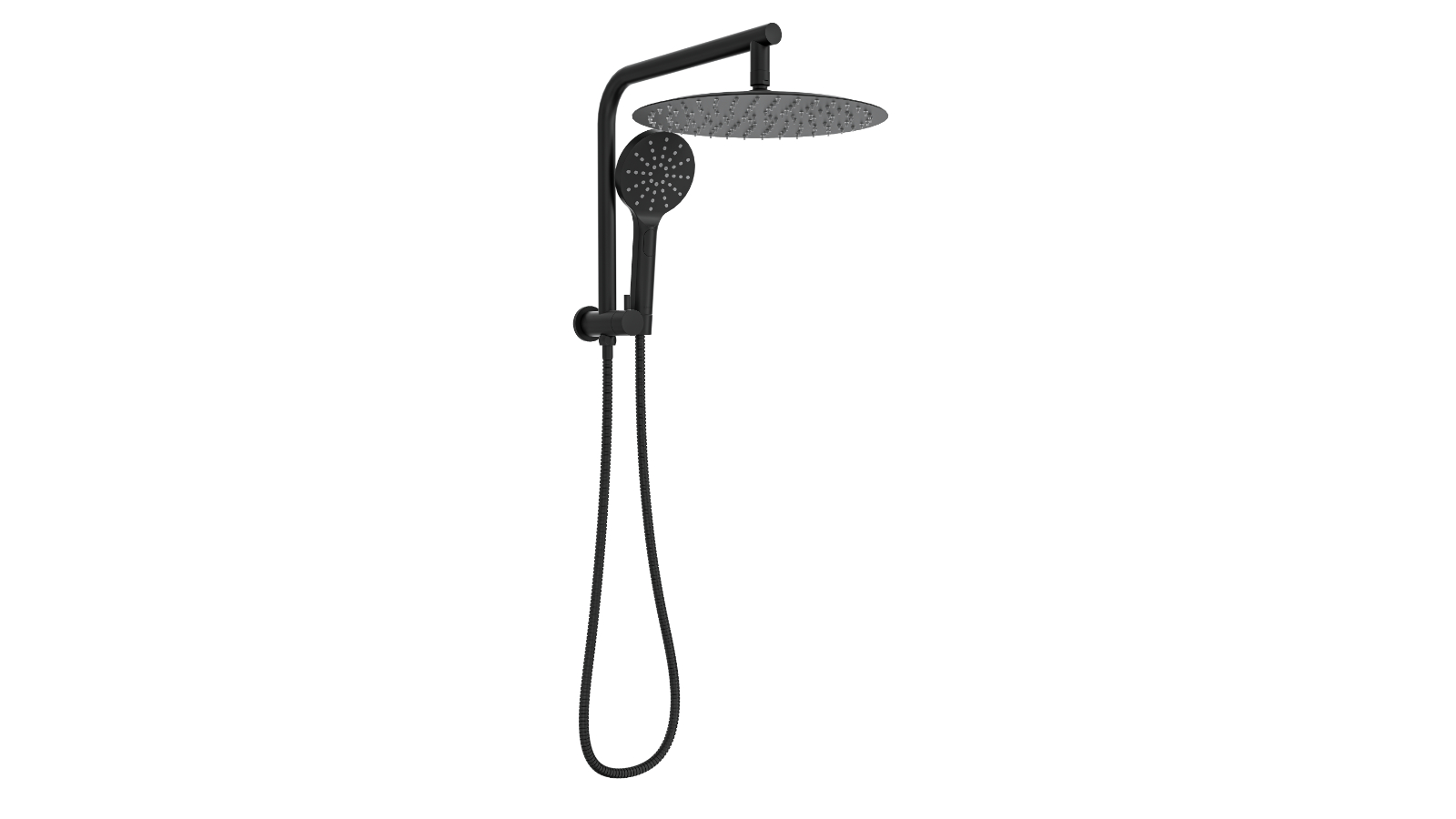 Linsol 300mm Souljet Twin Shower on Short Rail - Matte Black
