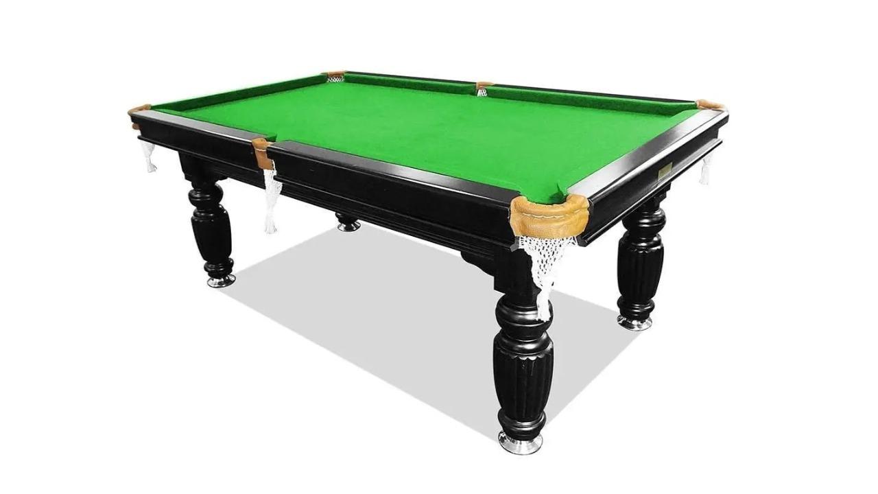 Eeeza 213.36cm Slate Billiard Pool Table with Full Accessories - Black