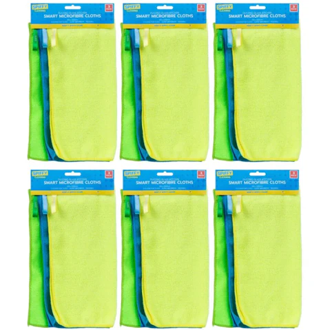 Spiffy 30cm Labelled Microfibre Cloths - 6 Pack