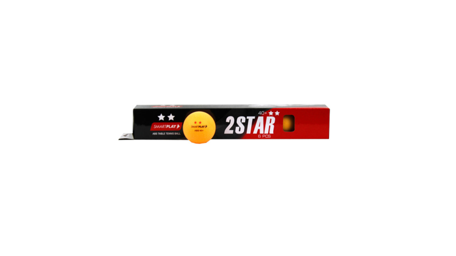 Smartplay 6 Piece 2-Star Table Tennis ABS Balls Game Sports Training Ball - Orange