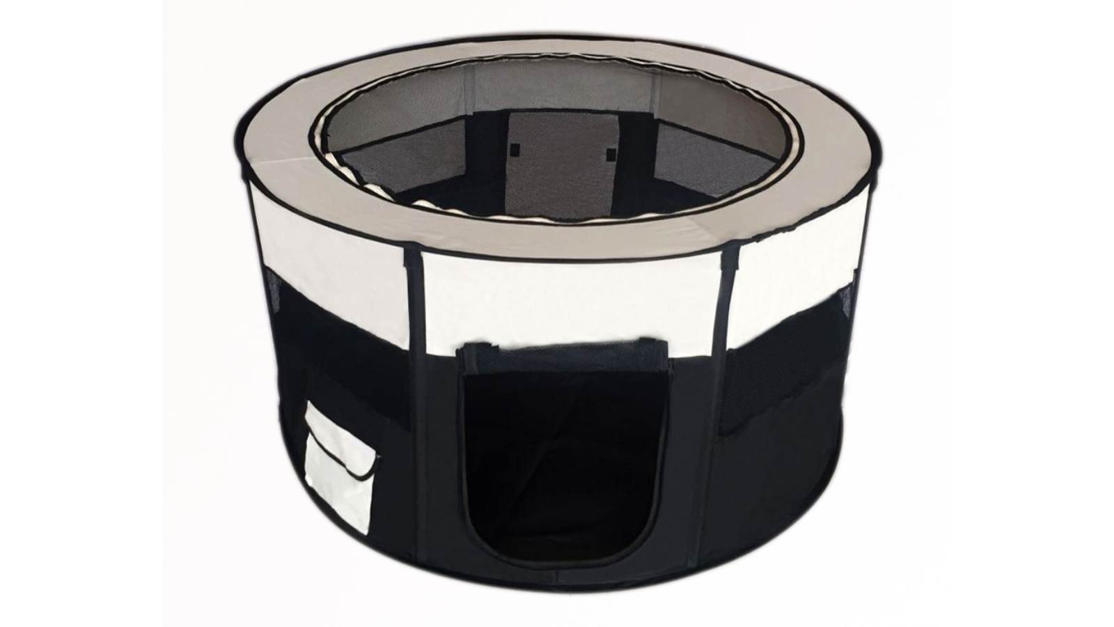 YES4PETS Large Round Portable Soft Dog/Cat/Rabbit Playpen - Black