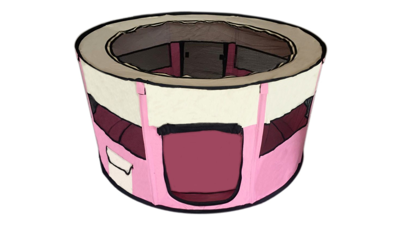 YES4PETS Large Round Portable Soft Dog/Cat/Rabbit Playpen - Pink