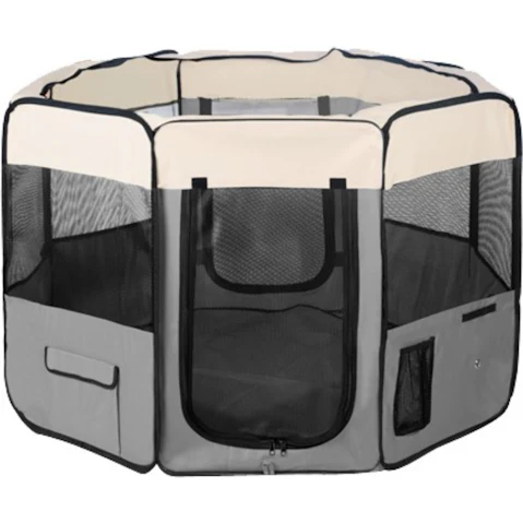 YES4PETS Small Dog/Cat/Rabbit/Guinea Pig Soft Playpen - Grey