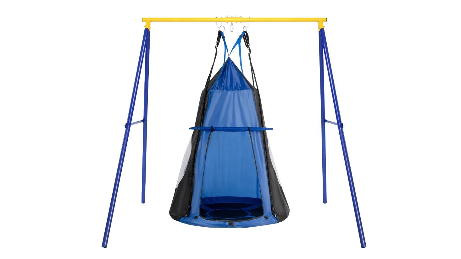 Costway 2-in-1 Tree Swing Hanging Tent Set Indoor Outdoor Yard Play Equipment - Blue