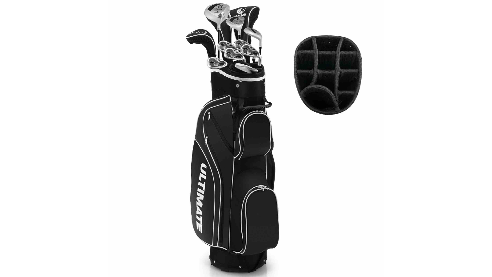 Costway Set of 10 Premium Alloy/Graphite Drive Ladies Golf Clubs Starters with Bag - Black