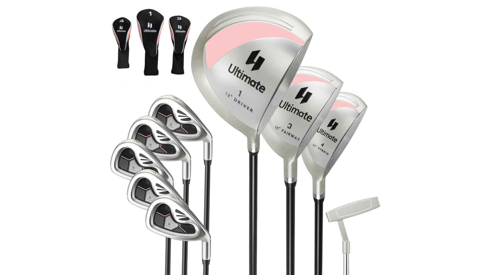 Costway Set of 9 Premium Ladies Complete Golf Club Starter - Pink