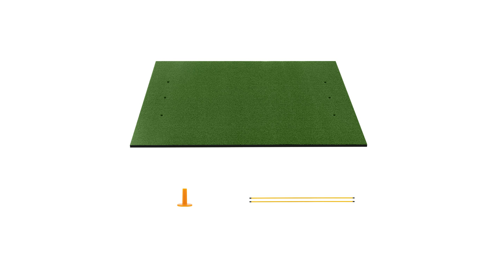 Costway Golf Hitting Practice Mat Lawn Grass, 2-Rubber Tees and Alignment Stick - 1.2 x 1.5m