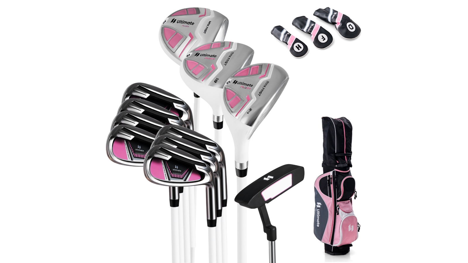 Costway Women's Right Handed Irons Golf Club Package Set - Pink
