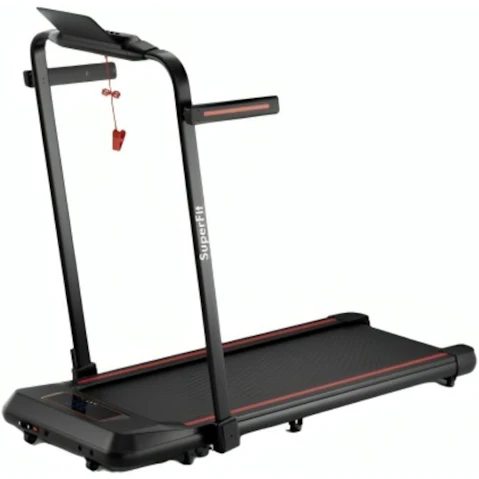 Costway 2-in-1 Folding Treadmill 15 km/h App and LED Display - Red