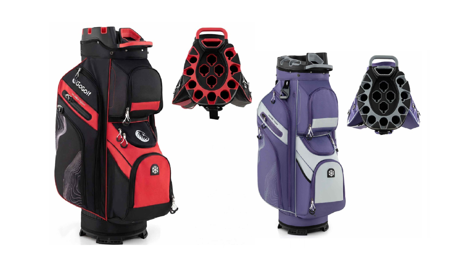 Costway Men Women Club Golf Cart Travel Bag with 14-Way Dividers and 11 Pockets