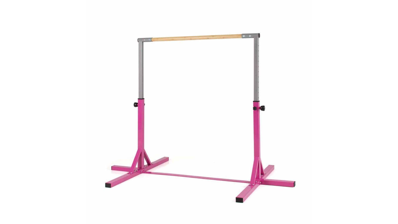 Costway Gymnastics Junior Training Bar Horizontal Kip Bar Sports Adjustable Height Home Gym Equipment - Pink