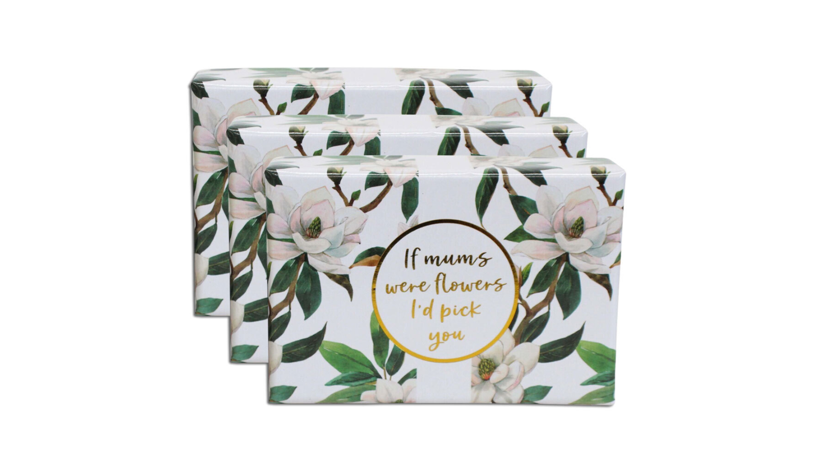 LVD 3 Piece Mum Scented Body Fragrance Bath Bar Soap with Box Magnolia - 80g