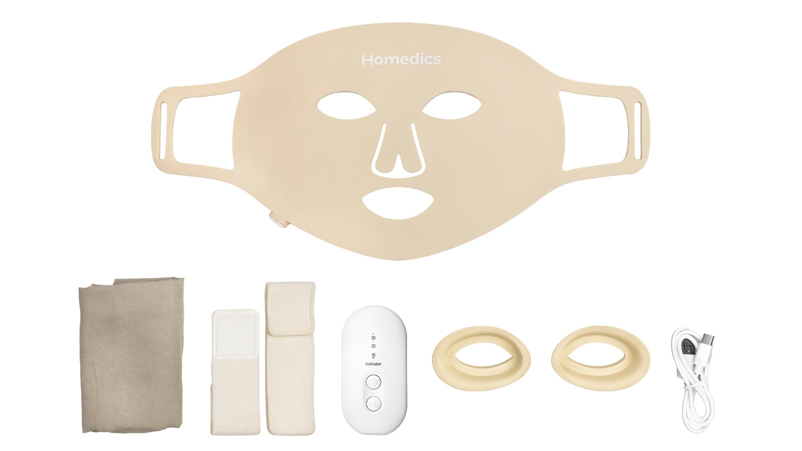 HoMedics LED Light Face Mask - Cream