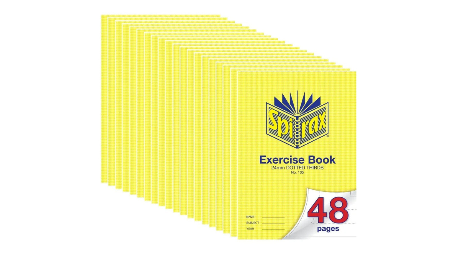 Spirax Pack of 20 2.4cm 70gsm 48 Page A4 105 Dotted Thirds Exercise Book