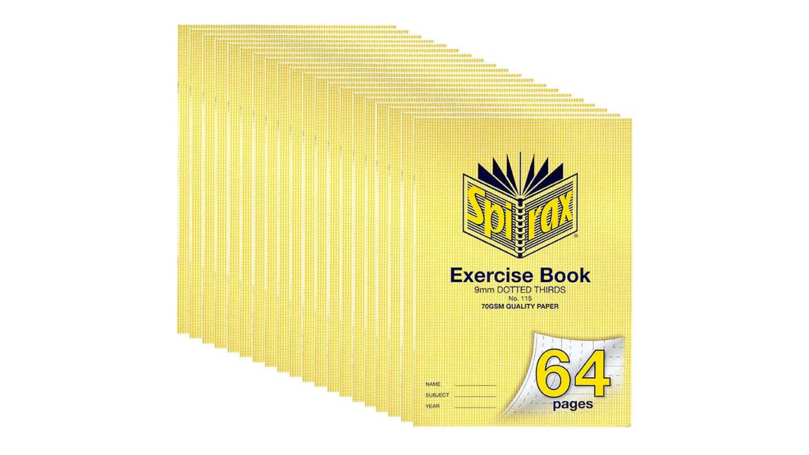 Spirax Pack of 20 0.9cm 70gsm 64 Page A4 115 Dotted Thirds Exercise Book