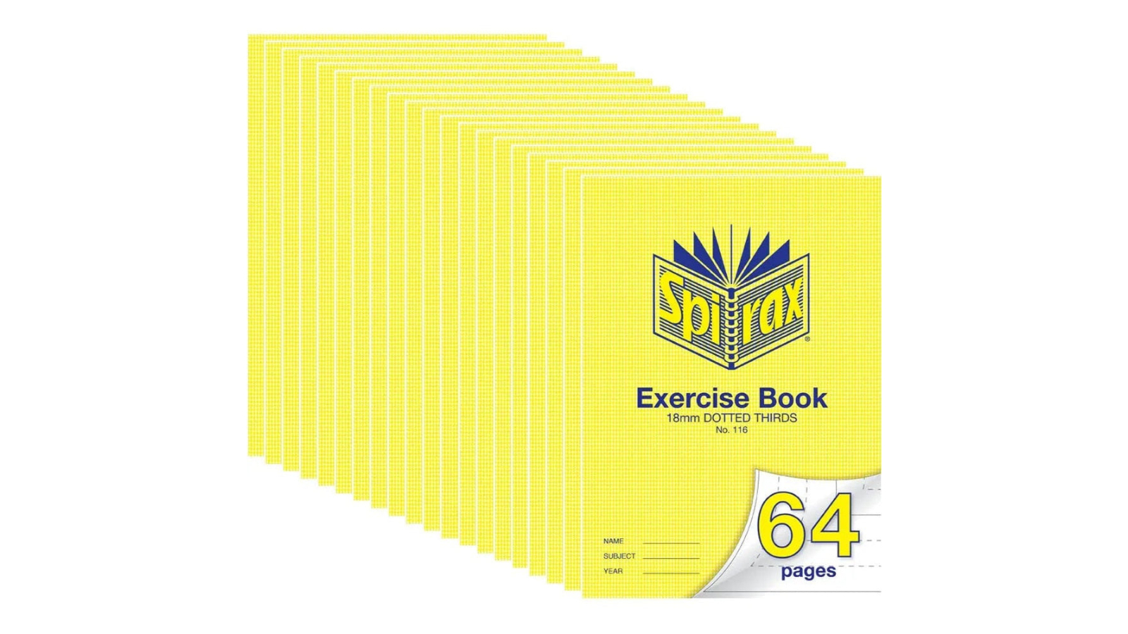 Spirax Pack of 20 1.8cm 70gsm 64 Page A4 116 Dotted Thirds Exercise Book