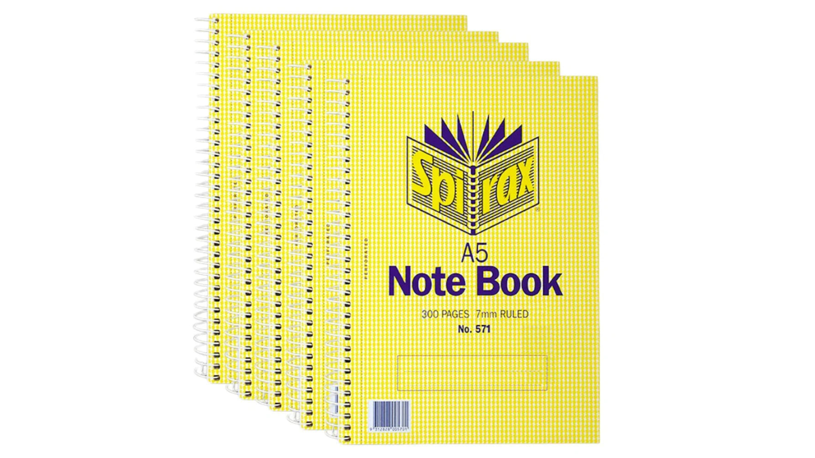Spirax Pack of 5 300 Page 571 A5 Spiral Bound Notebook