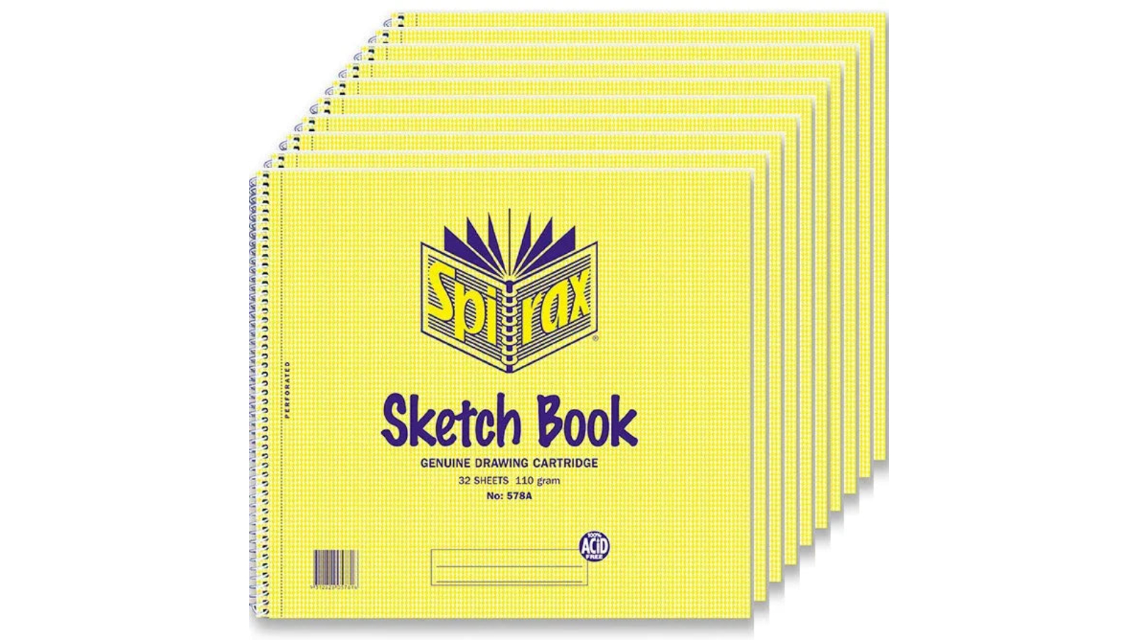 Spirax Pack of 10 64 Page 578A Side Open Sketch Book - 24.7 x 27cm