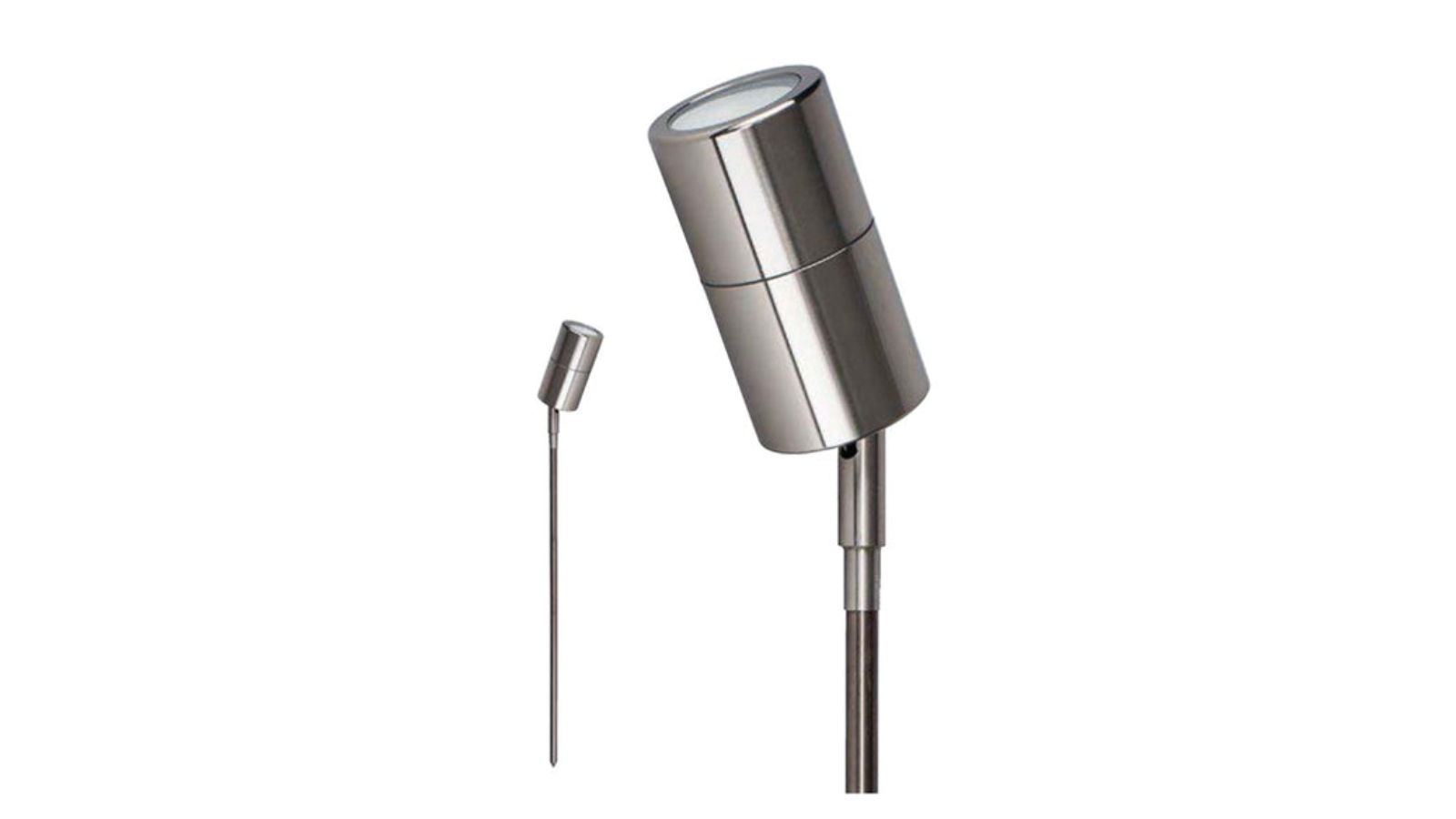 CLA Lighting 12V MR16 Titanium IP65 Single Adjustable Head Garden Spike Light - 65cm