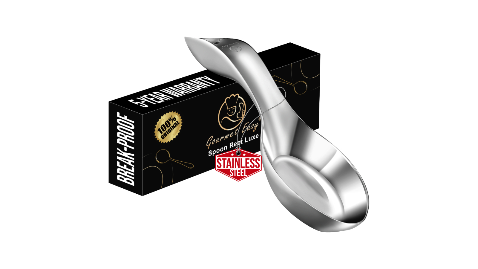 Gourmet Easy Premium Stainless Steel Kitchen Spoon Rest