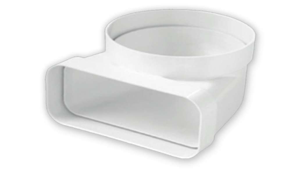 Sirius Vertical 15cm Round to 22x9cm Rectangular Duct Connector for Installs with Sem10 Motor