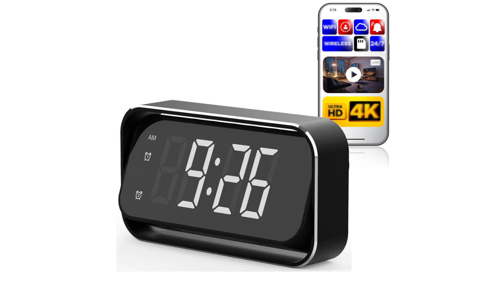 Vimel Nanny WiFi Hidden Clock Camera 4K