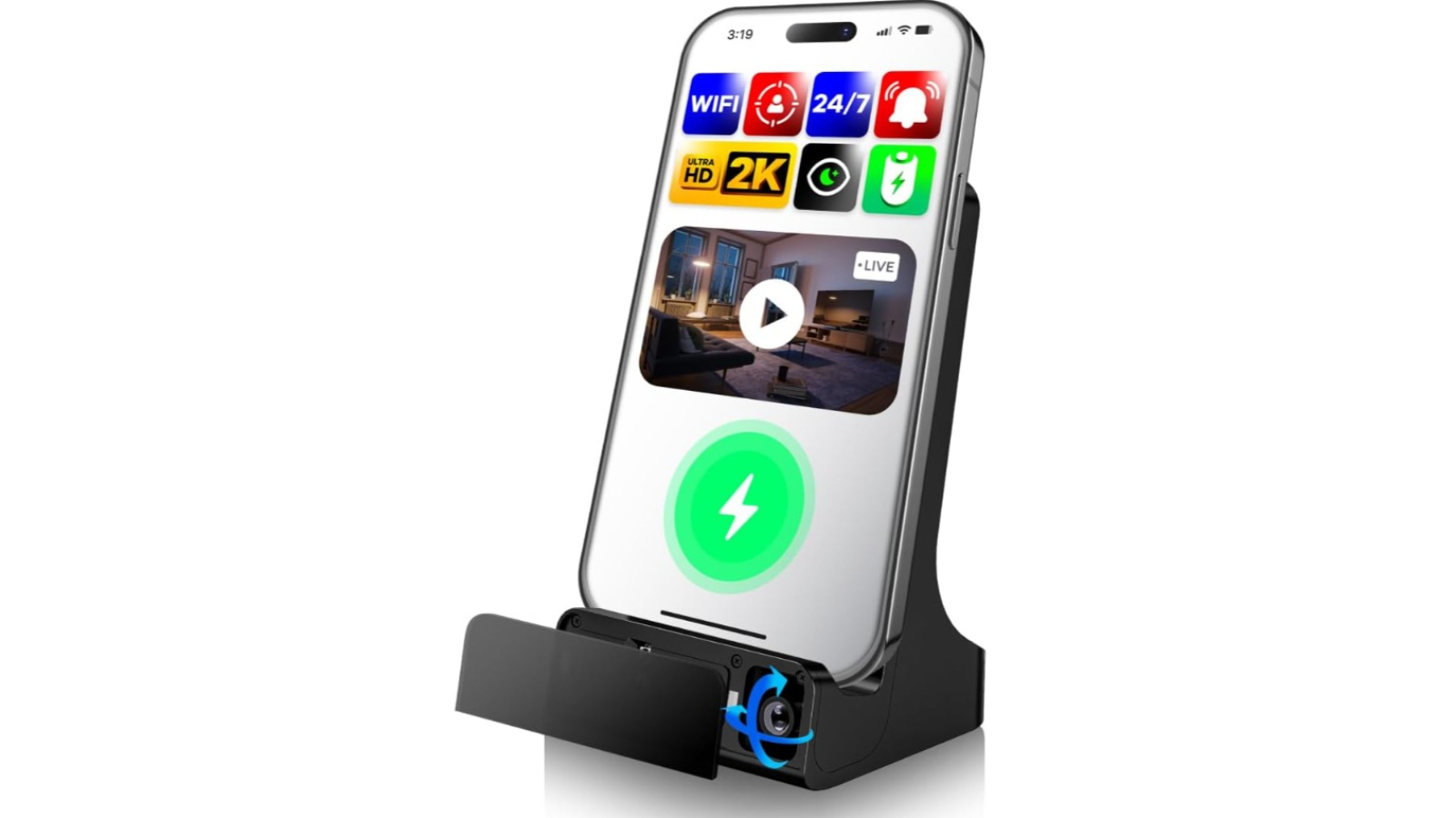 Vimel Nanny Spy WiFi Hidden Camera Wireless Phone Charger