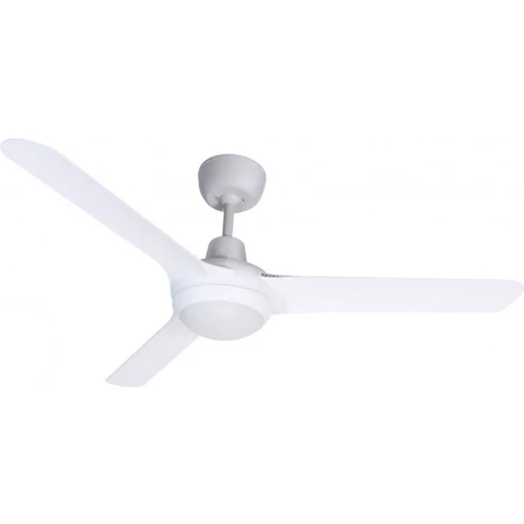 Ventair Spyda 125cm Fully Moulded 3 Blade Ceiling Fan with Light - White