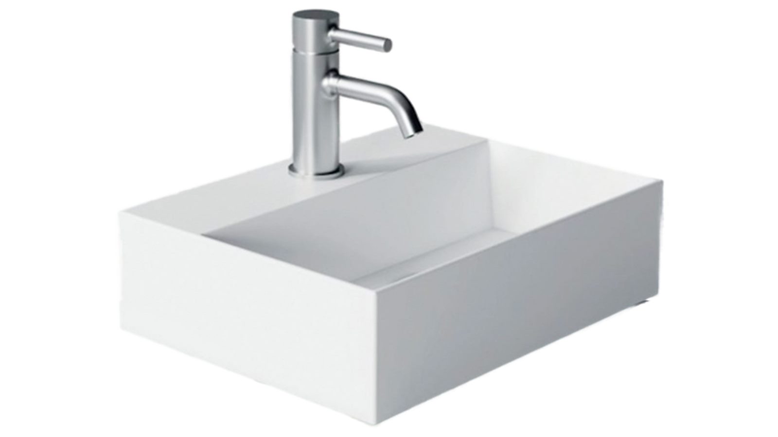 Studio Bagno Spy 40 Bench/Wall Basin with 1 Tap Hole - Gloss White
