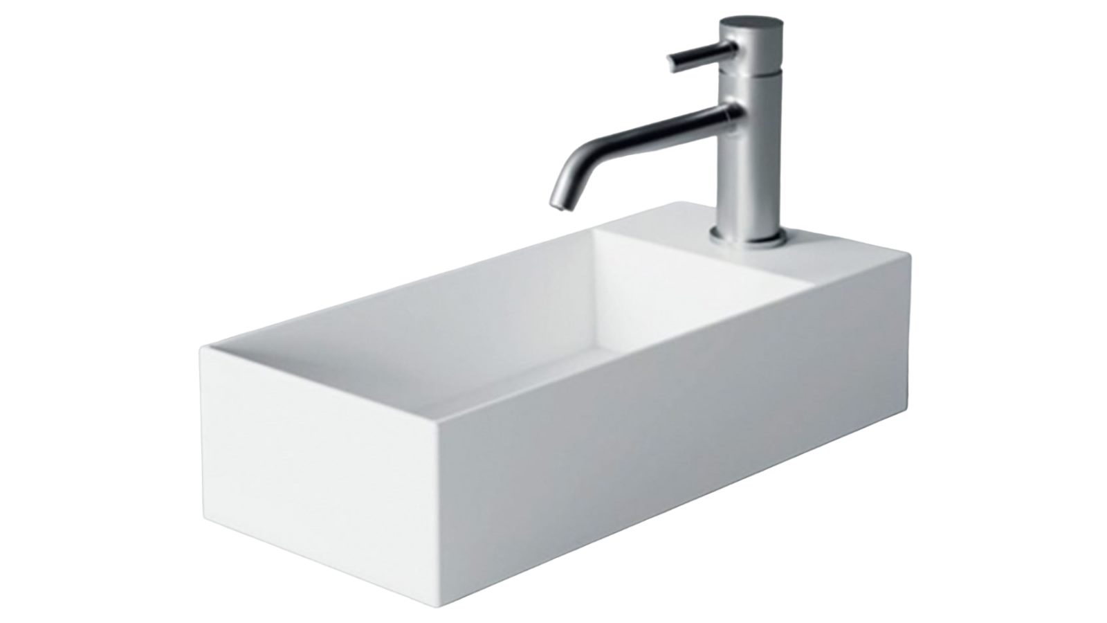 Studio Bagno Spy 45 Bench/Wall Basin with 1 Tap Hole - Gloss White