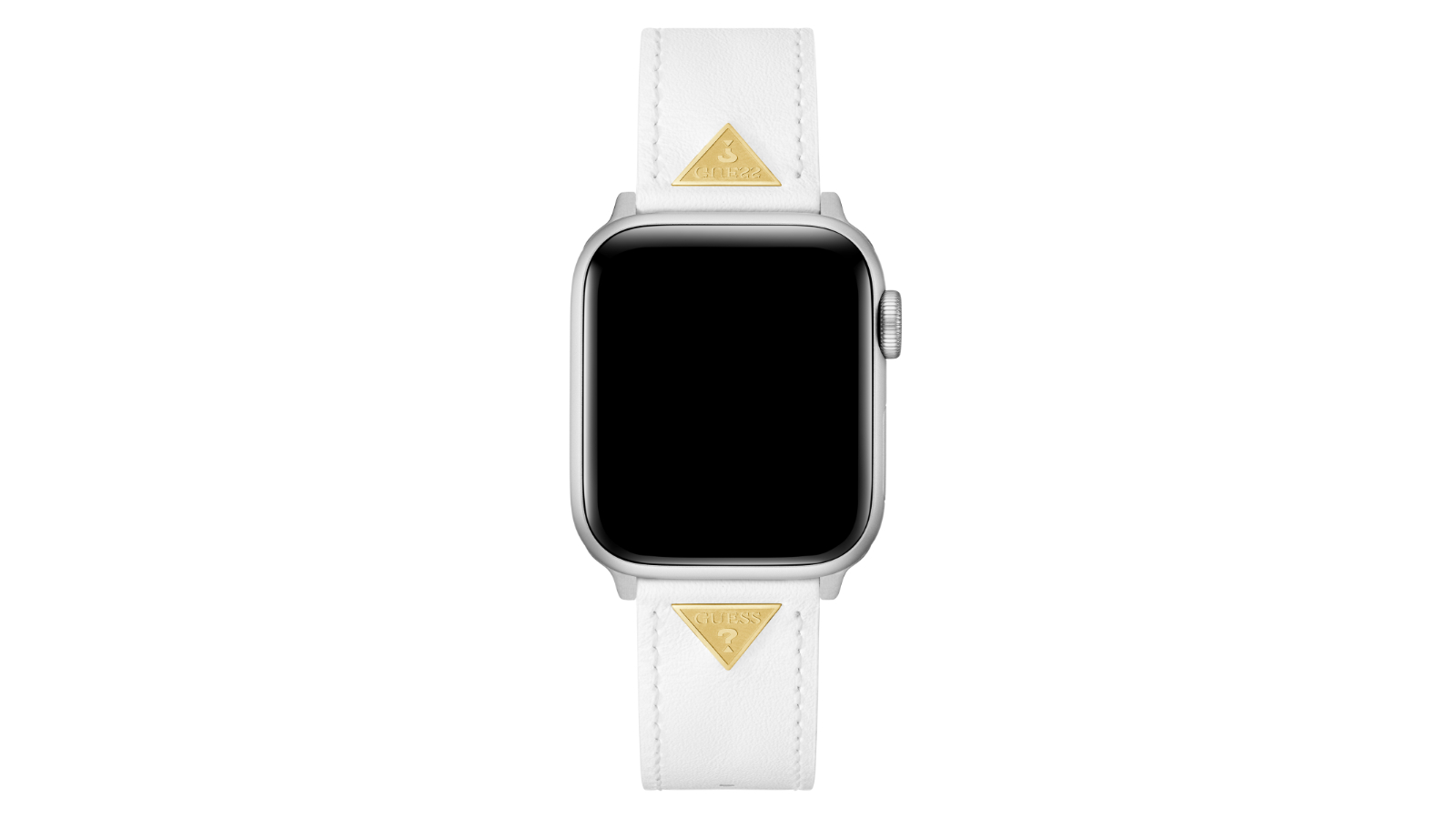 Guess Apple Watch Band Triangle Plaque - White