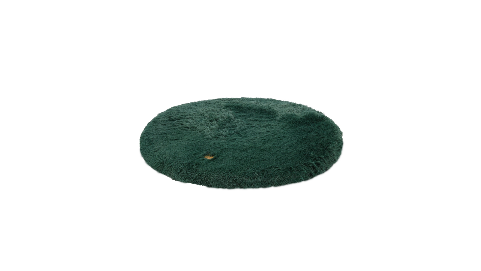 Charlie's Shaggy Faux Fur Round Padded Lounge Mat Eden Green Large