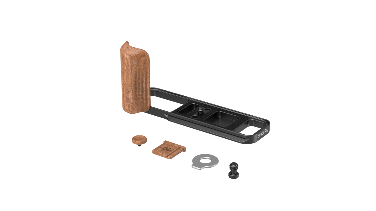 SmallRig L-Shaped Mount Plate with Wooden Handle