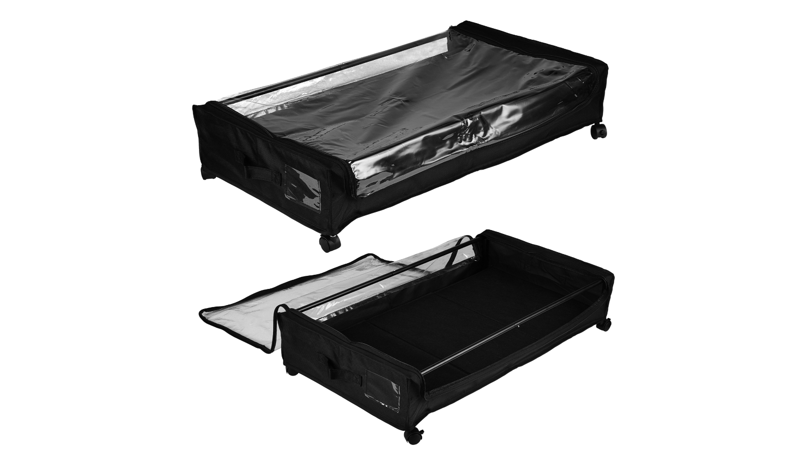 2 Piece Under Bed Rolling Storage - Black