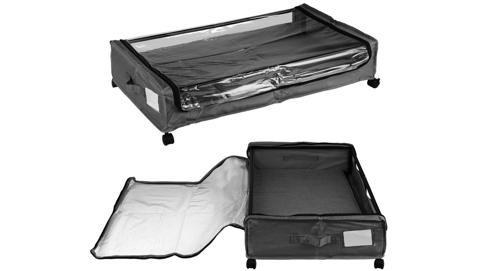 2 Piece Under Bed Rolling Storage - Grey