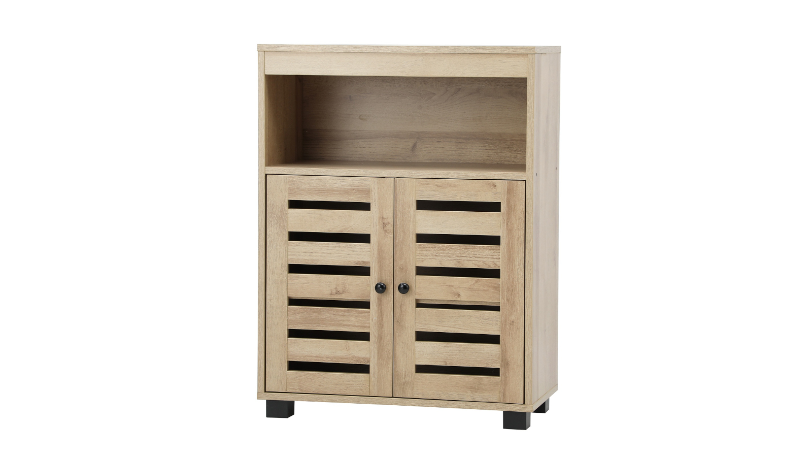 Oikiture 2-Door Shoe Rack Storage Cabinet Organiser Shelf - Brown