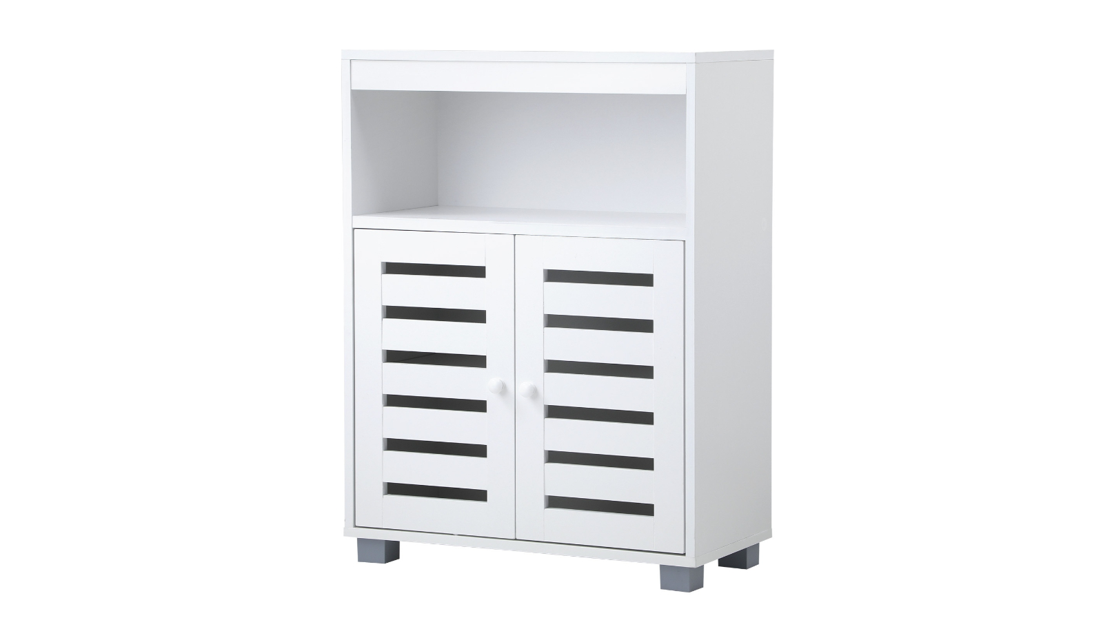Oikiture 2-Door Shoe Rack Storage Cabinet Organiser Shelf - White