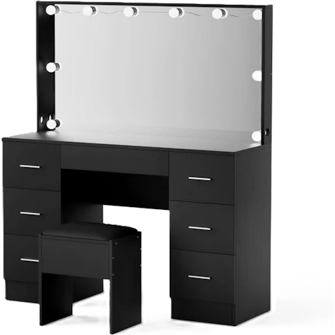 Artiss Black Dressing Vanity Desk Set with Stool