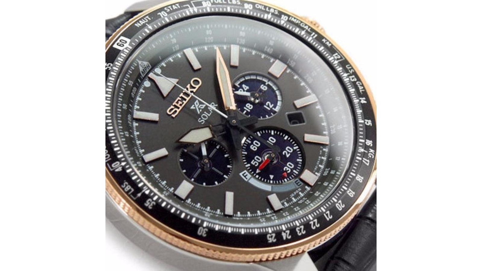 Seiko SSC611 P1 Sky Prospex Solar Chronograph Men s Analog Pilot Watch Black