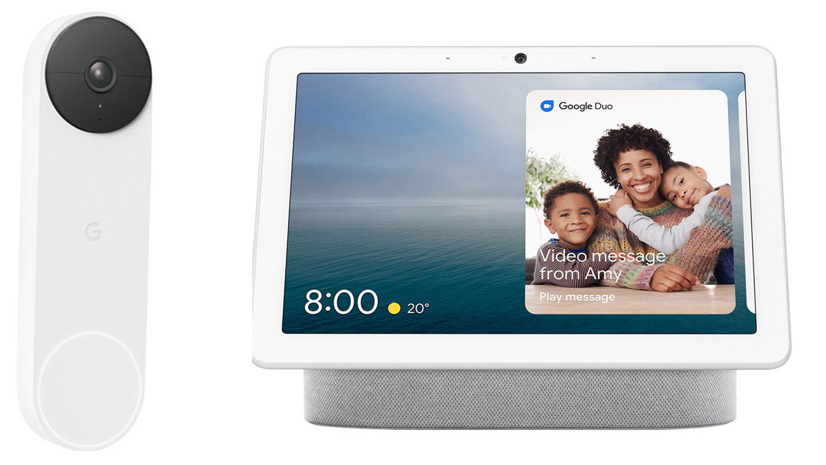 Google Nest Hub Max (Chalk) + Nest Doorbell Battery (Snow) Bundle | Harvey  Norman
