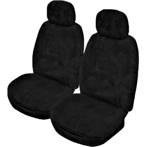 My Car 2.5cm Universal Size Alpine Sheepskin Seat Cover - Black