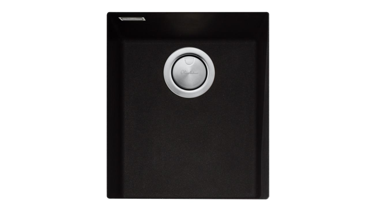 Oliveri ST-BL1530UOF Santorini Standard Bowl Undermount Sink - Black